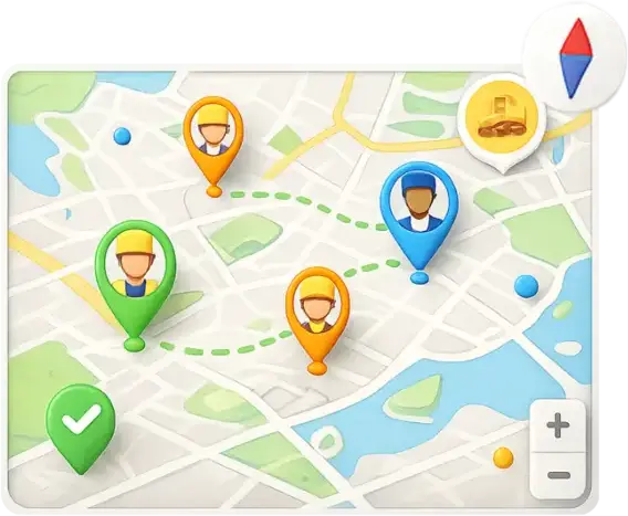 Carte des chantiers